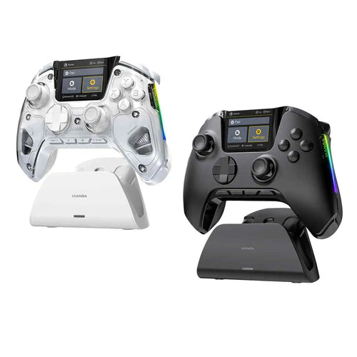 Manbaone 50 v2 inteligente sem fio gamepad pc bluetooth joystick controlador joystick 2 Polegada tela vapor controlador de jogo móvel