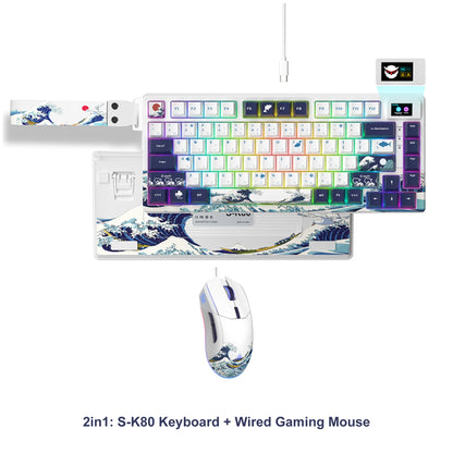 Womier S-K80 75% Mechanical Gaming Keyboard with OLED Display – Hot-Swap, RGB, Custom Gasket-Mount Design