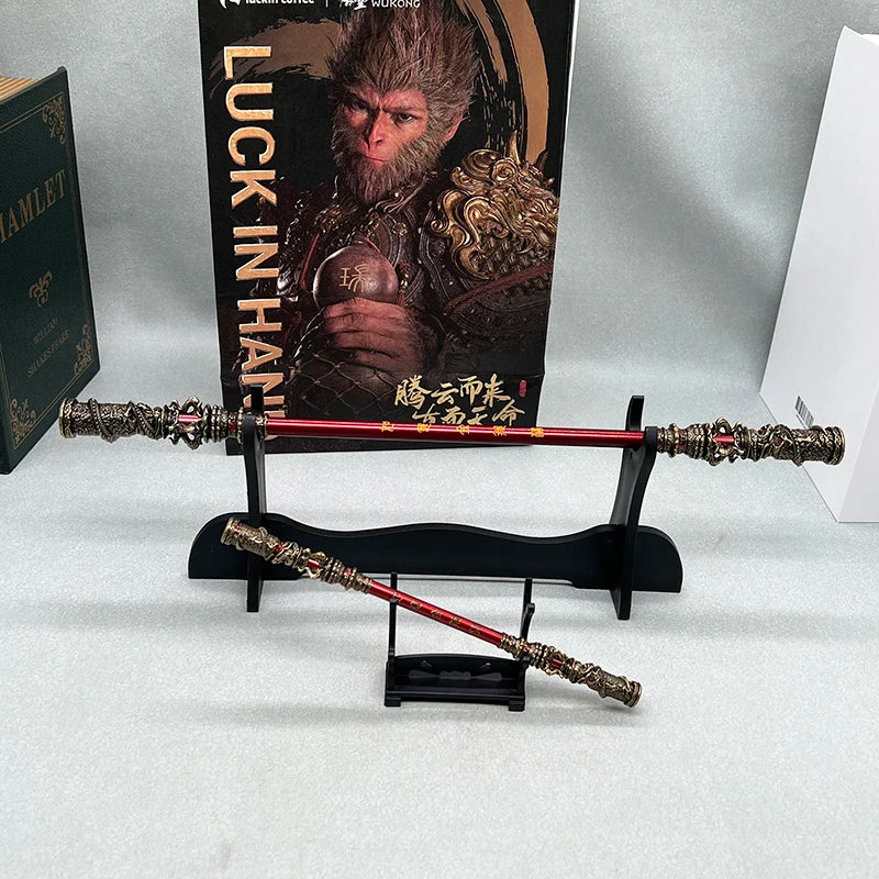Black Myth: Wukong Ruyi Jingu Bang Jogo de Cajado de Metal Chinês Réplica de Arma Modelo Escultura Artesanato Decoração Colecionável Brinquedo Meninos Dropshipping Atacado Venda Quente Presentes Novo Presente de Chegad