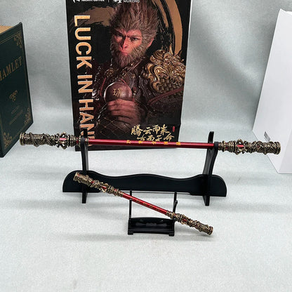 Black Myth: Wukong Ruyi Jingu Bang Jogo de Cajado de Metal Chinês Réplica de Arma Modelo Escultura Artesanato Decoração Colecionável Brinquedo Meninos Dropshipping Atacado Venda Quente Presentes Novo Presente de Chegad