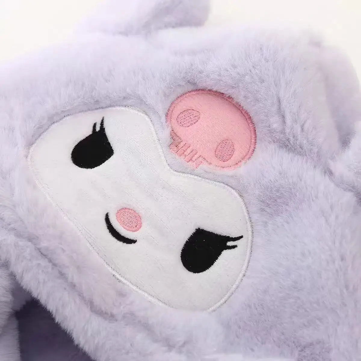 Gothic Bunny Plush Hooded Scarf - All-in-One Kawaii Winter Set