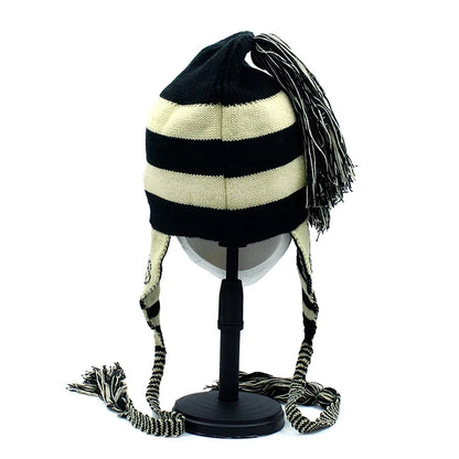 Nana Anime Shinichi Beanie – Warm Knitted Tassel Winter Earflap Hat