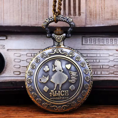 Enchanted Forest Quartz Pocket Watch Necklace