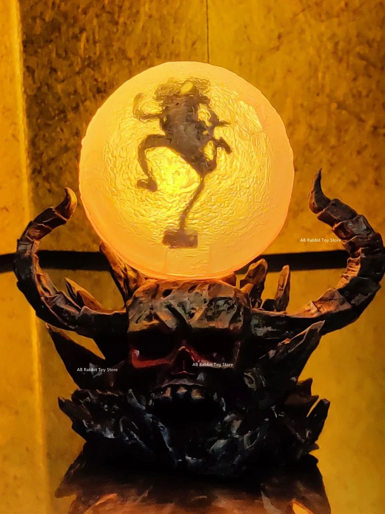 Uma peça nika luffy figura luffy sol deus engrenagem 5 com bola de luz 28cm estatueta ação pvc estátua modelo coleção decora brinquedo gif