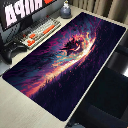 Purple XXL Gaming Mouse Pad | Dark Ghost & Shadow Style