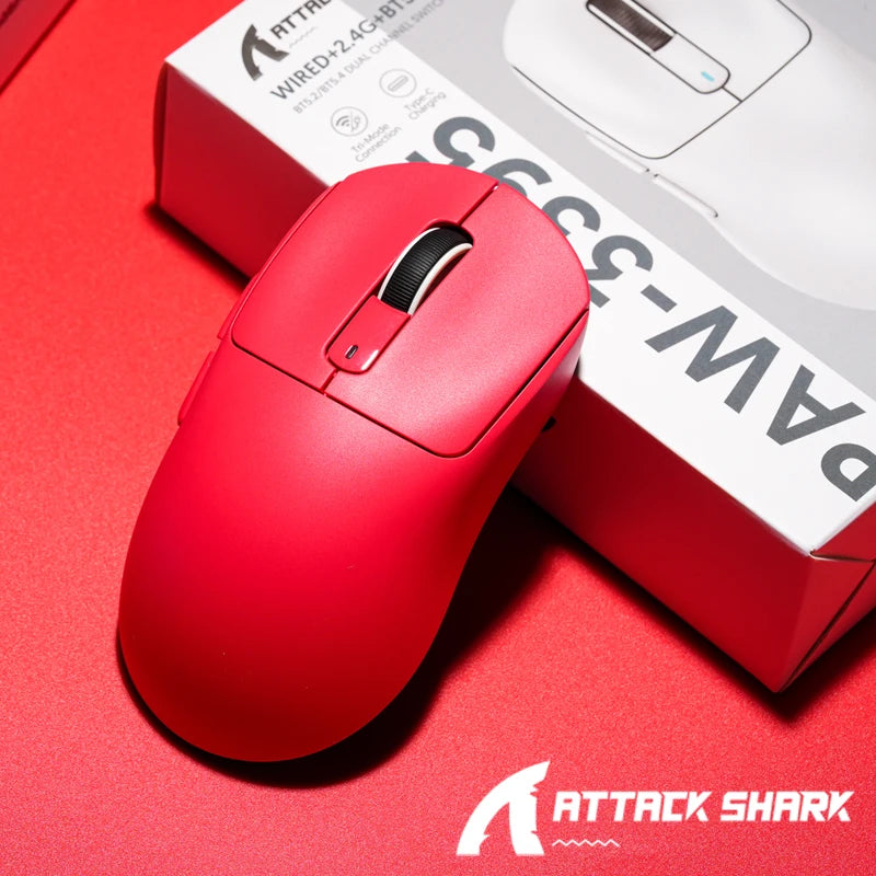 Attack Shark R1 Bluetooth Mouse Gaming sem fio 1000 Hz taxa de retorno, sensor PAW3311, recarregável tri-modo, ergonômico