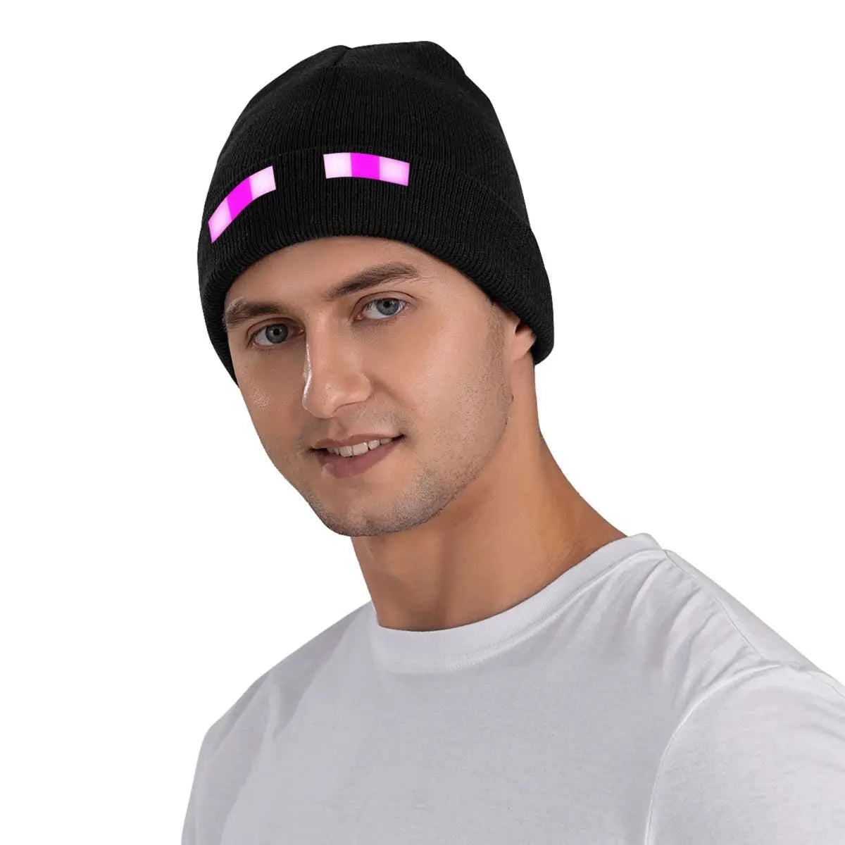 Pixel Gaming Beanie Hat - Purple Eyes Gamer Accessories